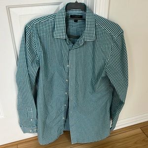 Men’s green banana republic dress shirt medium grant fit